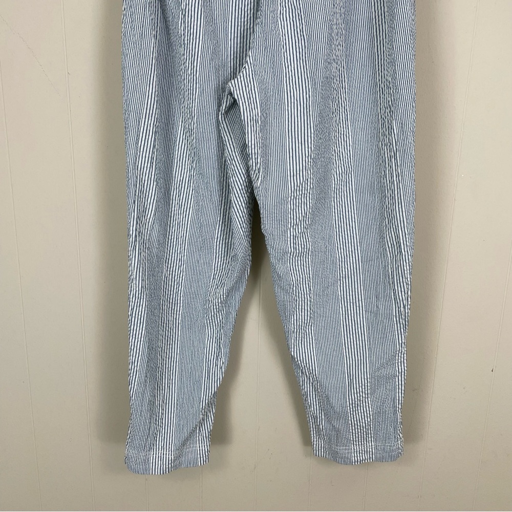 Free People Make A Stand Trousers Blue & White Combo Seersucker Size Small - Picture 11 of 16